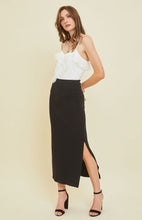 Load image into Gallery viewer, BLACK THERMAL MIDI SKIRT
