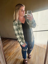 Load image into Gallery viewer, COURTNEY GREEN PLAID SHACKET
