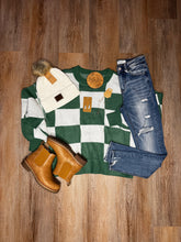 Load image into Gallery viewer, GREEN CHECKERED SWEATER
