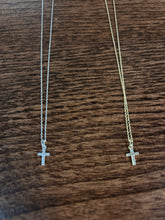 Load image into Gallery viewer, DAINTY CROSS CHARM PENDANT NECKLACE 925 STERLING SILVER
