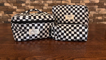Load image into Gallery viewer, CHECKERED 3 PIECE COSMETIC BAG
