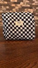 Load image into Gallery viewer, CHECKERED 3 PIECE COSMETIC BAG
