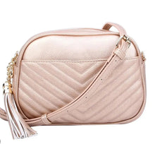 Load image into Gallery viewer, V-STITCHED TASSLE CROSSBODY
