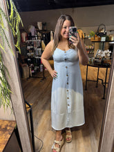 Load image into Gallery viewer, BLUE SKIES STRIPED MIDI DRESS
