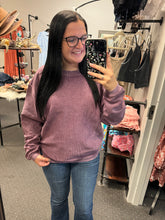 Load image into Gallery viewer, PLUM CORDED CREW
