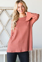 Load image into Gallery viewer, HEATHER RUST KNIT BELL SLEEVE TOP

