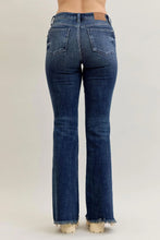 Load image into Gallery viewer, JUDY BLUE JESSIE DARK-WASH MID RISE DISTRESSED FLARE
