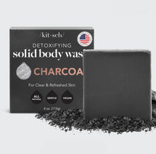 Load image into Gallery viewer, KITSCH CHARCOAL DETOXIFYING BODY WASH BAR

