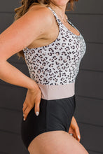 Load image into Gallery viewer, OCEAN OUTINGS ONE-PIECE SWIMSUIT-BLACK &amp; LEOPARD
