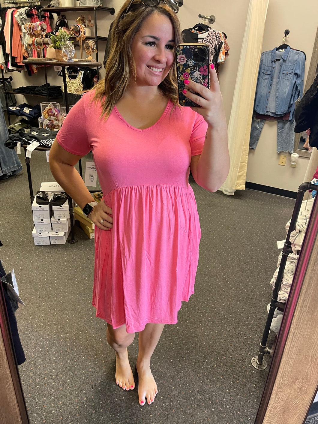 PINK BABYDOLL DRESS