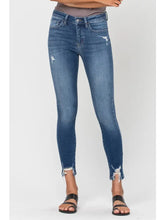 Load image into Gallery viewer, VERVET MOLLY MID RISE DISTRESSED HEM SKINNY CROP
