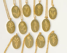 Load image into Gallery viewer, BIRTH FLOWER ENGRAVED NECKLACE
