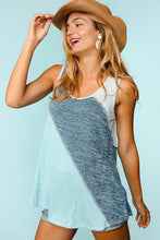 Load image into Gallery viewer, BLUE COLOR BLOCK KNIT TANK
