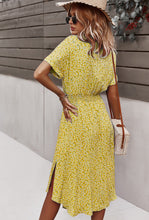 Load image into Gallery viewer, YELLOW FLORAL MIDI DRESS
