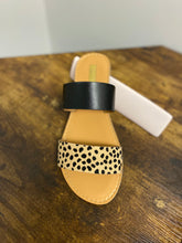 Load image into Gallery viewer, BLACK AND CHEETAH SUEDE SANDAL
