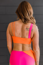 Load image into Gallery viewer, CAPTURE THE COAST SWIM TOP- HOT PINK &amp; ORANGE
