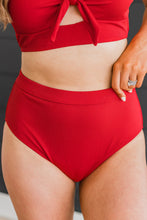 Load image into Gallery viewer, SANDY SHORES RIBBED KNIT SWIM BOTTOMS-RED
