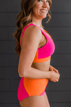 Load image into Gallery viewer, CAPTURE THE COAST SWIM TOP- HOT PINK &amp; ORANGE
