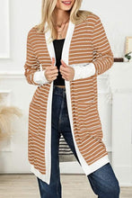 Load image into Gallery viewer, BROWN STRIPE CARDIGAN
