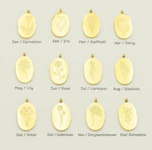 Load image into Gallery viewer, BIRTH FLOWER ENGRAVED NECKLACE
