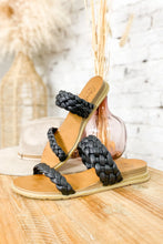 Load image into Gallery viewer, BLOWFISH BLACK BRAIDED STRAP SANDALS
