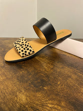 Load image into Gallery viewer, BLACK AND CHEETAH SUEDE SANDAL
