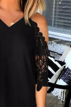 Load image into Gallery viewer, BLACK LACE COLD SHOULDER DRESS
