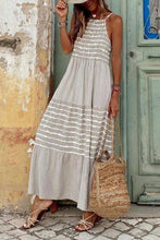Load image into Gallery viewer, GREY STRIPED MAXI DRESS

