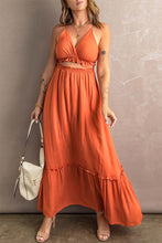 Load image into Gallery viewer, ORANGE PEEKABOO MAXI DRESS
