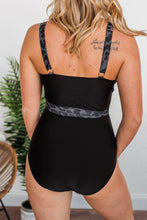 Load image into Gallery viewer, BEACH PARTY ONE- PIECE SWIMSUIT- CHARCOAL LEOPARD PRINT
