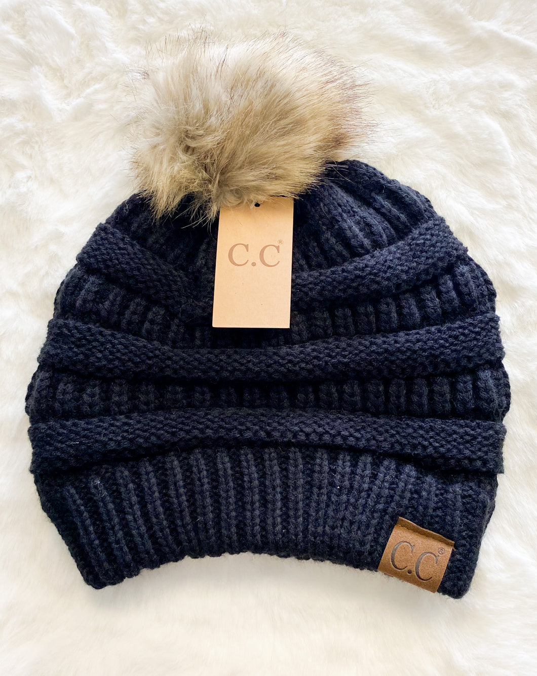 CC FUR POM BEANIE