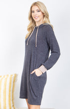 Load image into Gallery viewer, CHARCOAL HOODED DRESS
