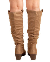 Load image into Gallery viewer, TAUPE ROUCHED KNEE HIGH BOOT
