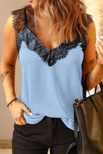 Load image into Gallery viewer, BABY BLUE TANK WITH LACE DETAIL
