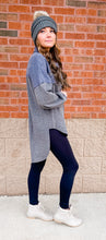Load image into Gallery viewer, GREY VINTAGE WASH WAFFLE KNIT SHACKET
