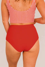 Load image into Gallery viewer, SANDY SHORES HIGH-RISE RED SWIM BOTTOMS
