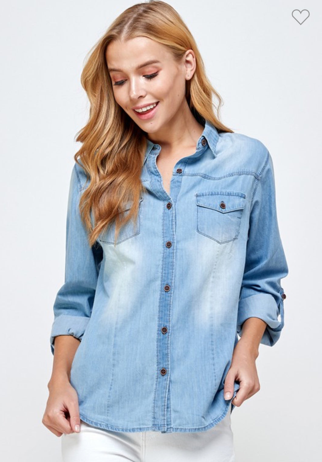 LIGHT BLUE CHAMBRAY TOP