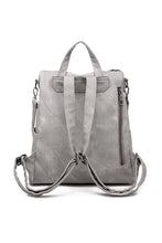 Load image into Gallery viewer, GREY DOUBLE ZIPPER BACKPACK PURSE
