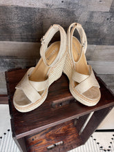 Load image into Gallery viewer, LIGHT TAN JUTE WEDGE SANDALS
