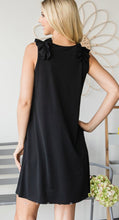 Load image into Gallery viewer, BLACK FLUTTER SHOULDER DRESS
